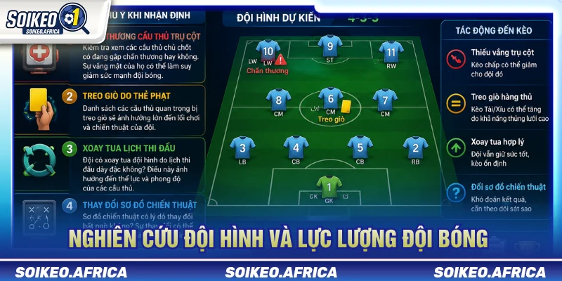 Nghiên cứu đội hình và lực lượng khi nhận định kèo