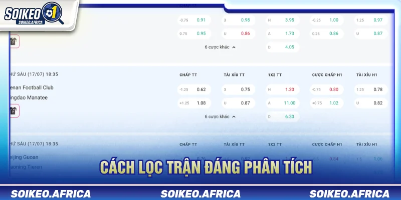 Cách lọc trận đáng phân tích